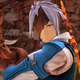 A close up shot of Alphen holding a sword while standing on a dirt road in Tales of Arise.